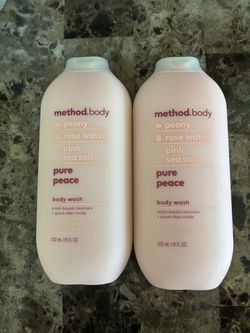 Method Body Pure Peace Bodywash 18 fl oz (2) Plant Based Cleanser Bodycare New