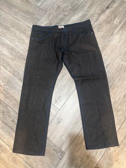 Dark Wash Denim Jeans with Blue Stitching