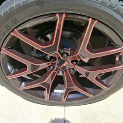 24 inch Black/Red Rims