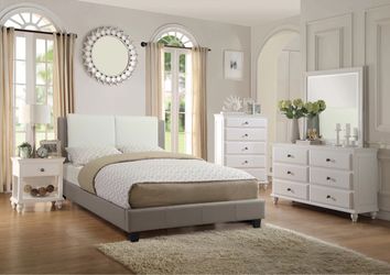 Calking size platform bed with orthopedic mattress included