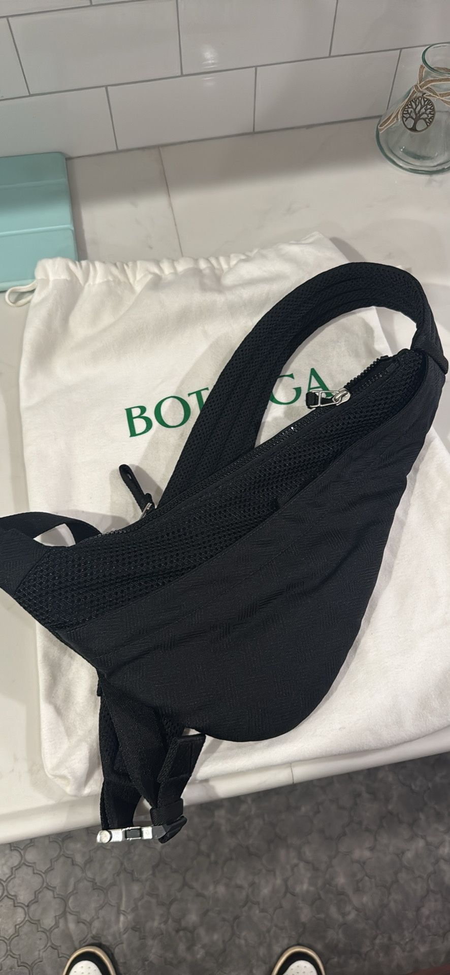 Bottega Veneta Men's Black Nylon Belt Bag