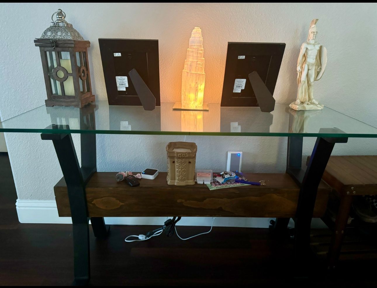Schott 48" Glass Top Console Table