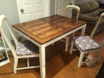 Refinished farm kitchen table and 4 chairs
