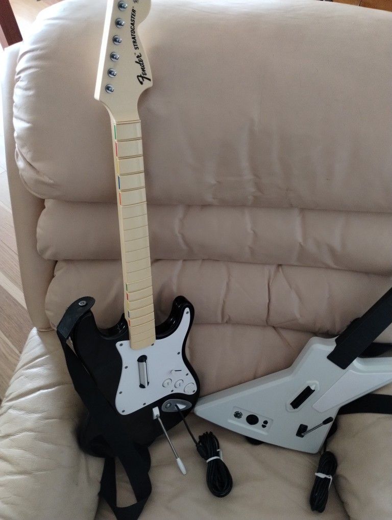 Two Guitars, Controllers for Xbox Rock Band Guitar Hero