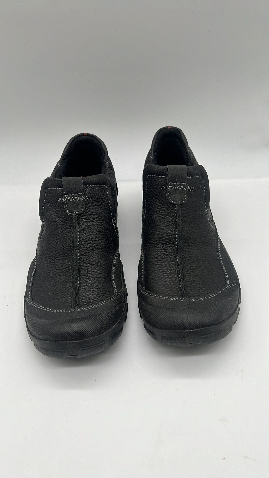 Clarks Muckers Waterproof Black Leather Slip On Loafers Shoes Men's sz 8 M