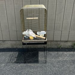 Bird Cage  20”x20”x28”high And A 19” Stand 