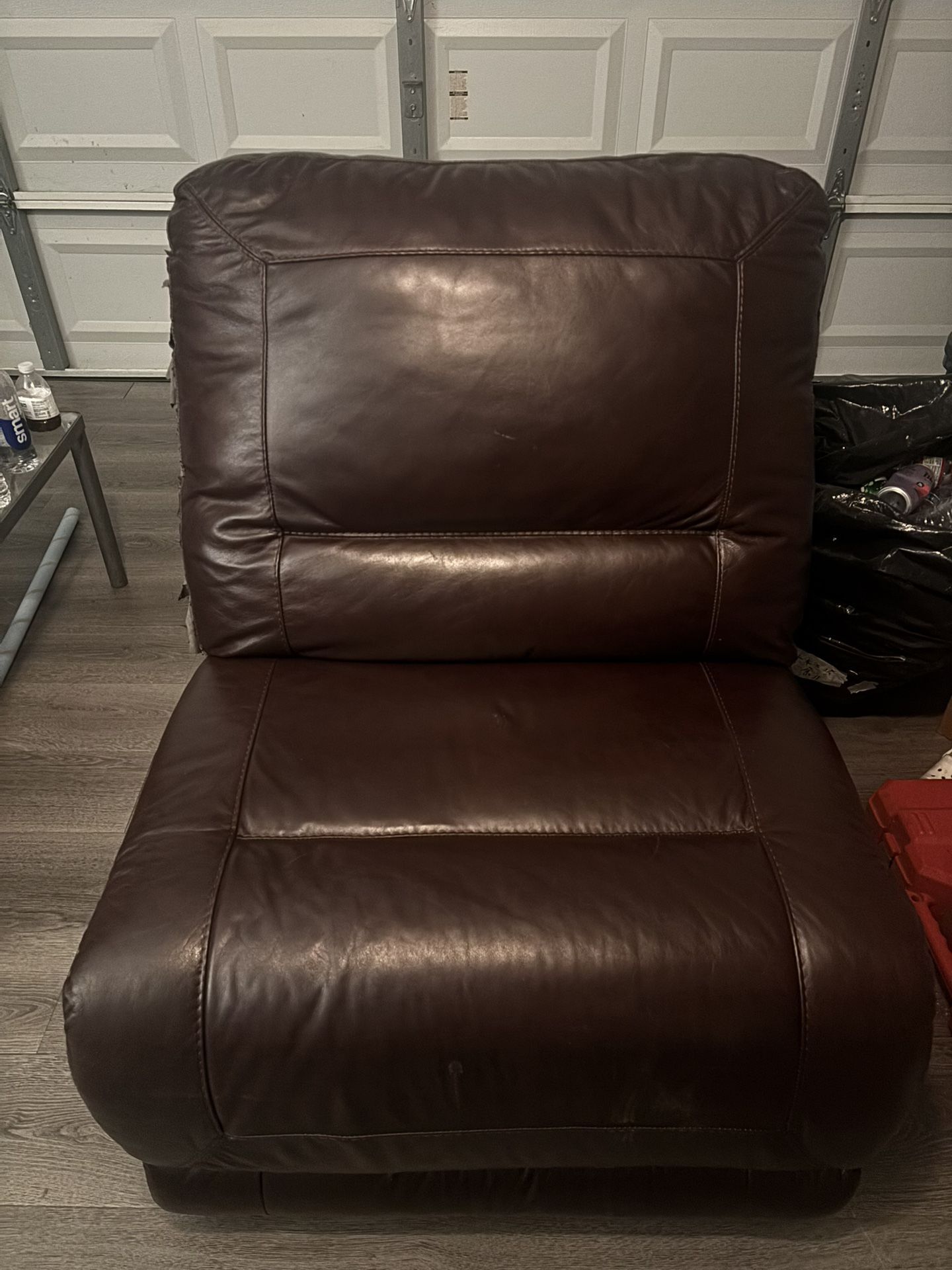 Armless Leather Sofa