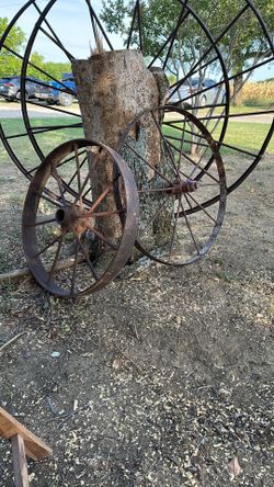 2 Tractor wheels antique