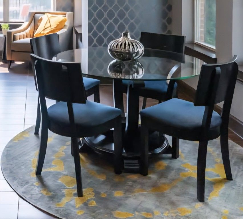 Glass Top Table With 4 Chairs