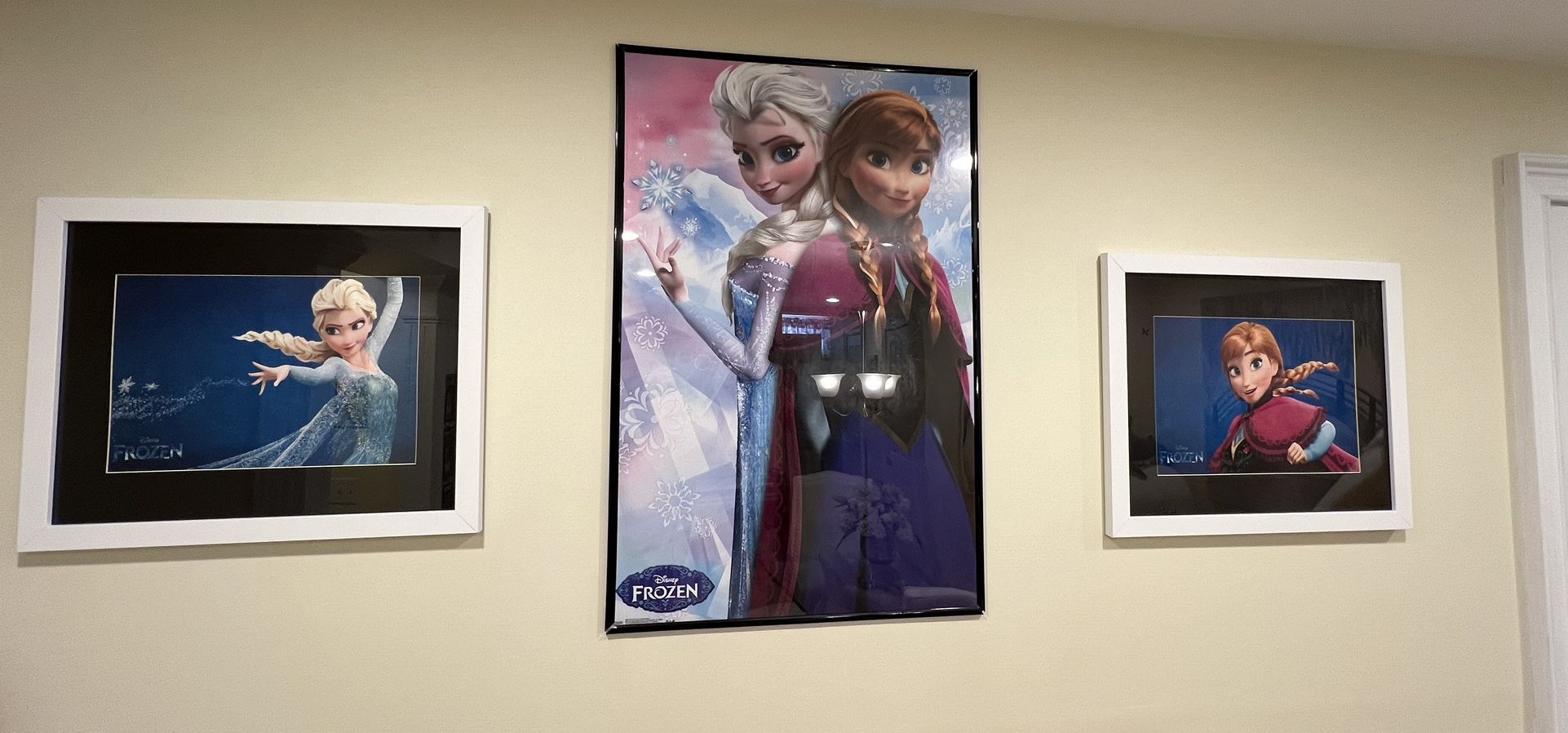Princess Elsa & Anna Framed Pictures 3 Disney Prints