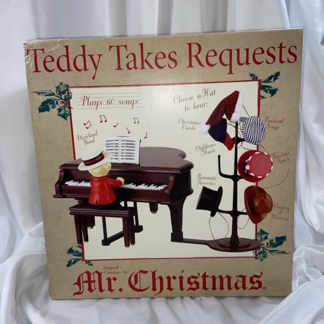 Teddy Takes Requests Music Box Mr. Christmas Golden Label 60 Songs in Box - WORKS