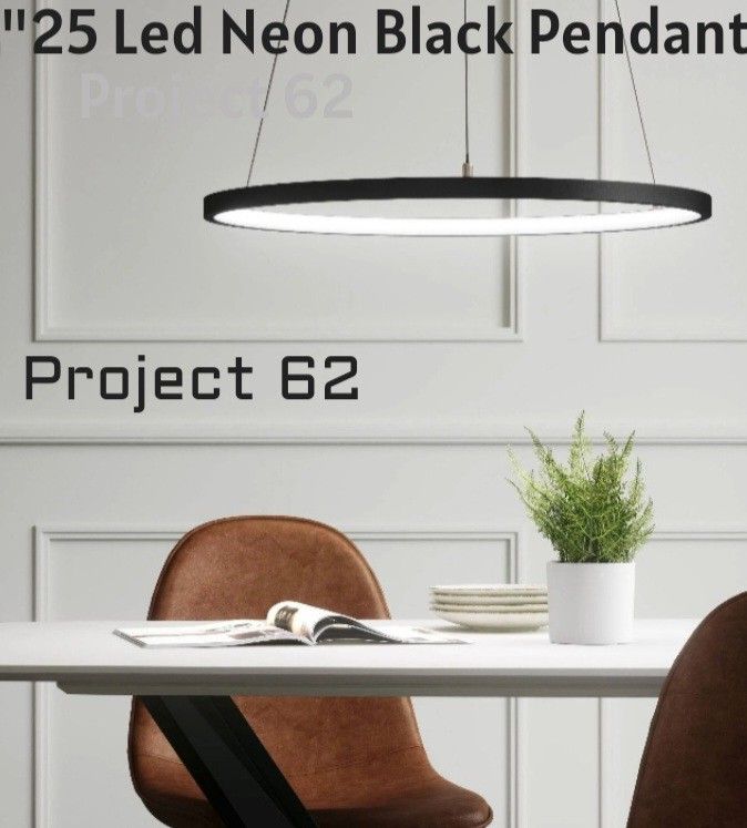 Brand New Led Neon Black Pendant Project 62