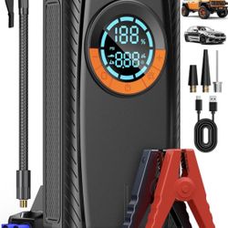 Jump Starter with Air Compressor, Car Battery Jump Starter (8.0 Gas/7.0L Diesel)