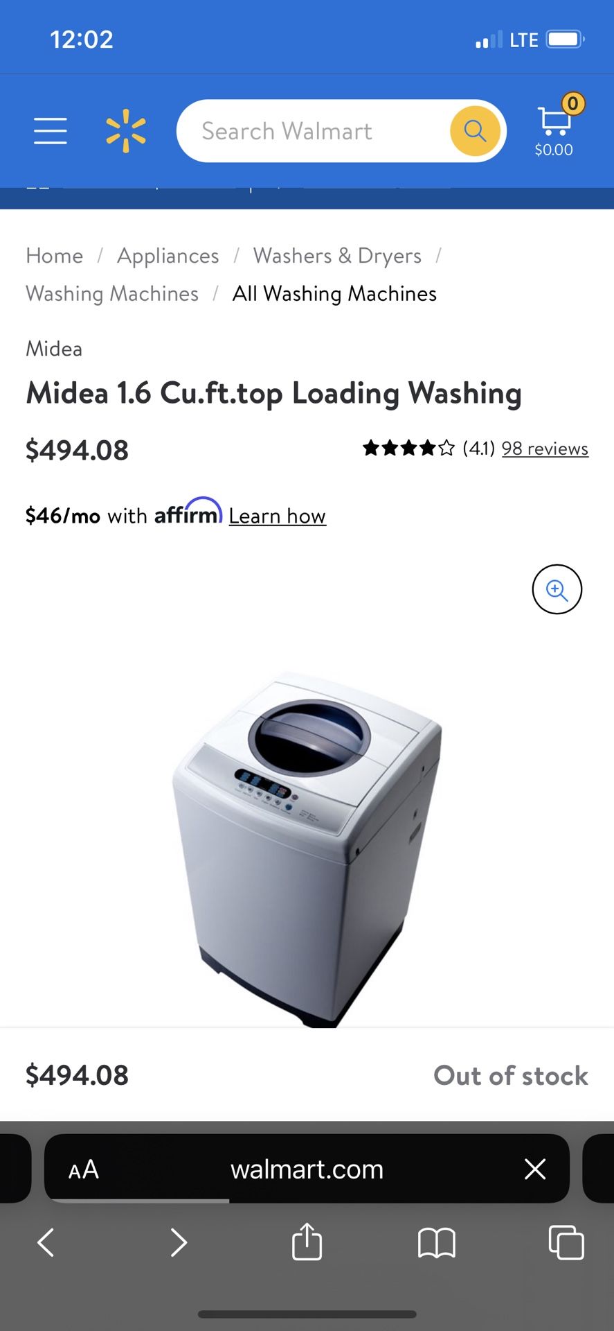 midea 1.6 portable washing machine