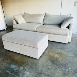 Crate and Barrel lounge Sofa With Ottomans -Delivery Available