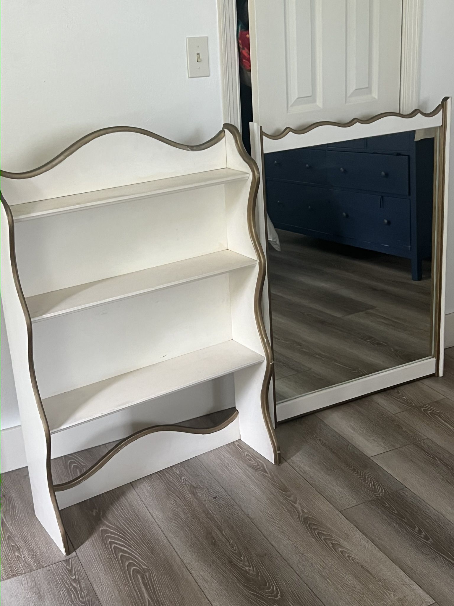 Shelf And Mirror Set