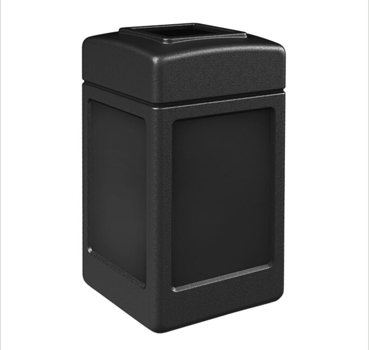  42 Gallon Square Black Waste Container (x6) *USED