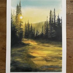 Pacific Northwest Watercolor Print By Local Seattle Artist 