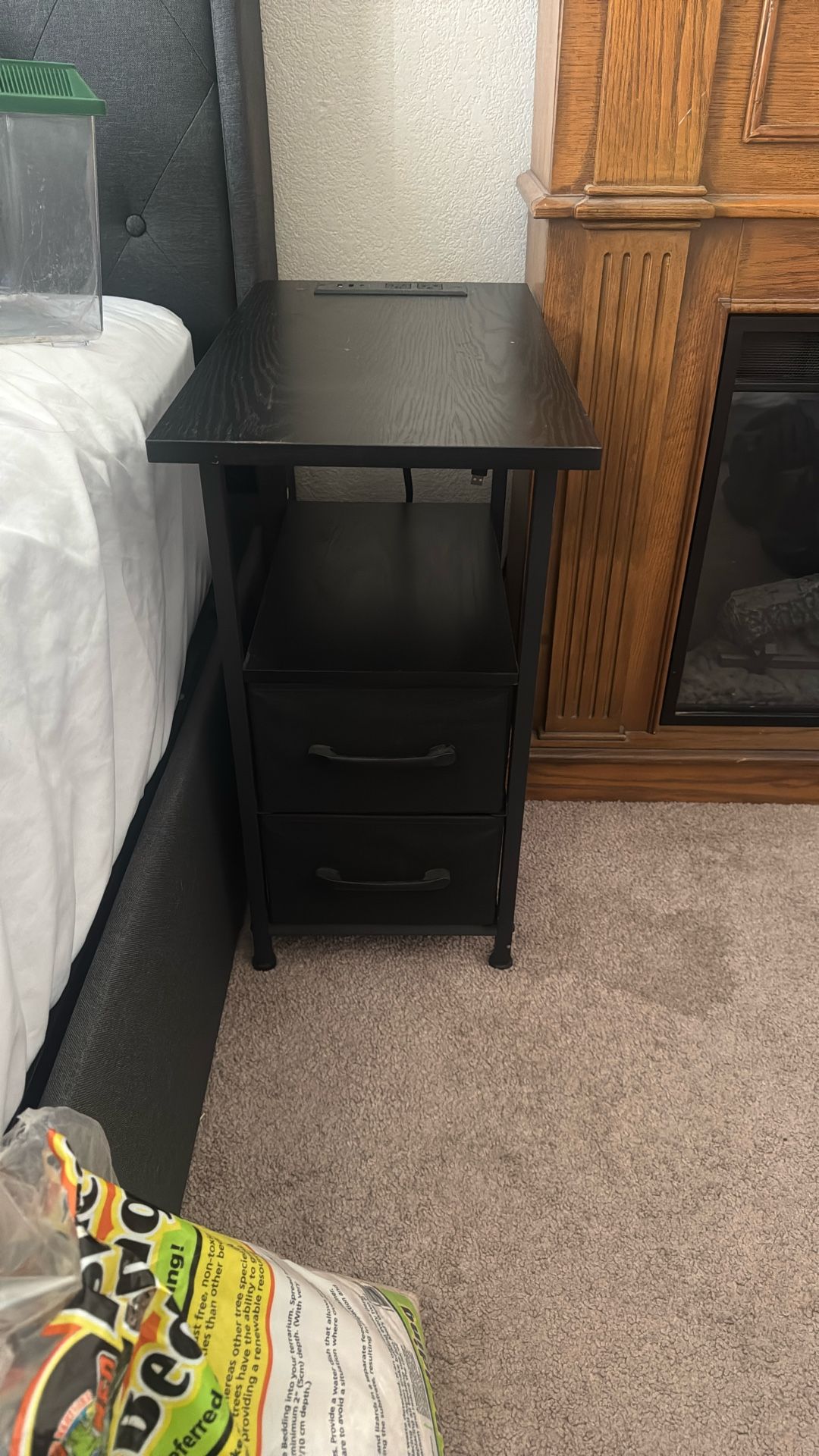 Bed side table with outlet and usb 
