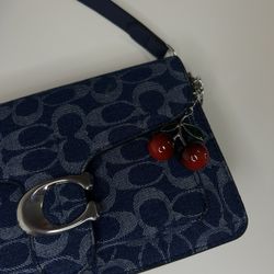 Denim Bag With Cherry Charm 🍒 