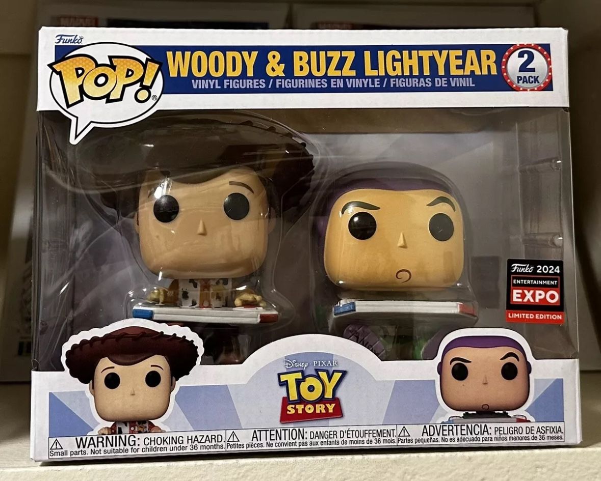 Funko POP! Toy Story #76830 Woody & Buzz Lightyear 2 Pack C2E2 Shared Exclusive