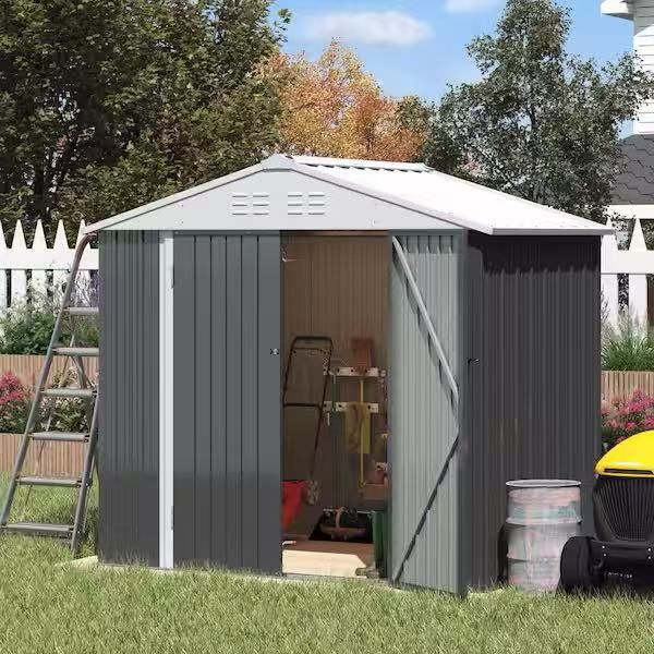 8 ft. W x 6 ft. D Outdoor Storage Metal Shed