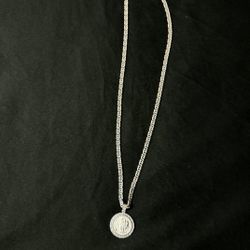 925 Italian Silver Circle Two Sided Chain 