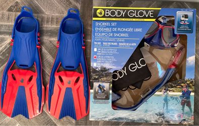 Snorkel Set Aquatics Youth L Shoes Size 1, 2, 3, 4 Swim Pool Lessons Outdoor Americana Spider-Man Blue Red