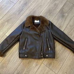 Leather And Faux Fur Jacket