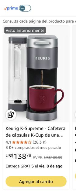 Cafetera de cápsulas K-Cup de una sola porción, tecnología MultiStream, 4 tamaños de preparación, depósito extraíble de doble posic