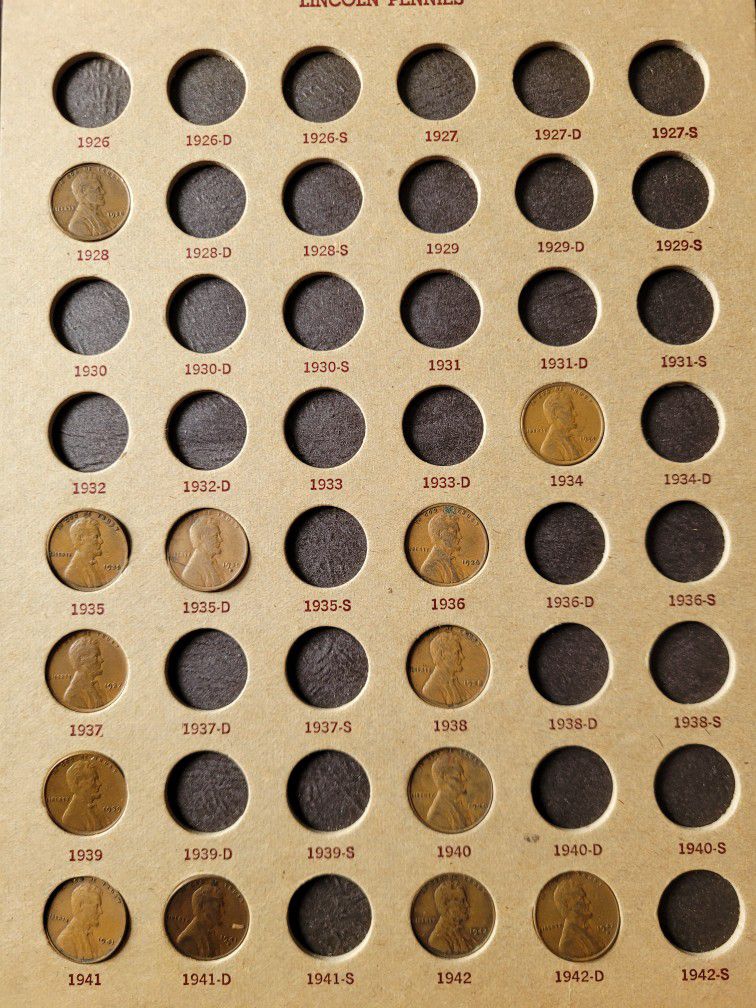 Various Wheat Penny Coins And Set