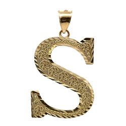 Men’s Woman’s 10k Yellow Gold S Initial Pendant For Necklace GP3123326