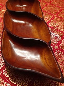 Vintage Monkey Pod Bowl Shape Snack Tray