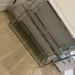 Marble Bar Table With Glass Shelves 