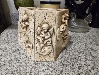 Vintage 3pc Reversible Candle Christmas Decorations Angels Last Supper 