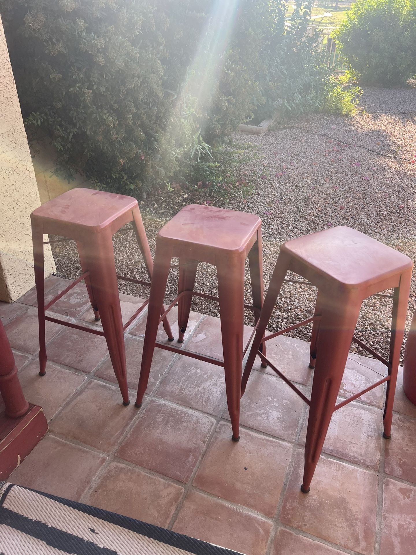 3 Sturdy metal stools