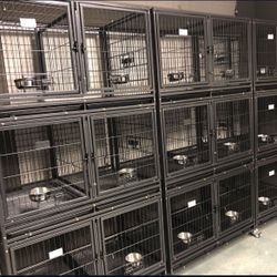 Set Of Brand New Stackable 43” Dog Kennel 