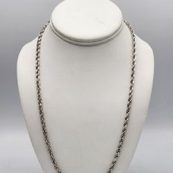 14kt White Gold Rope Chain 24" 27.9G