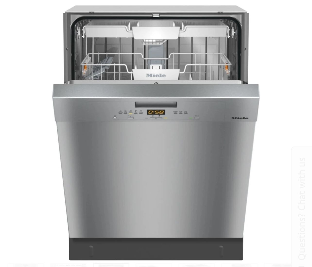 Miele 24" Front Control Dishwasher G5000 Series - 44 dBA - Clean Touch Stainless Steel, “built‑under” (built‑in) dishwasher