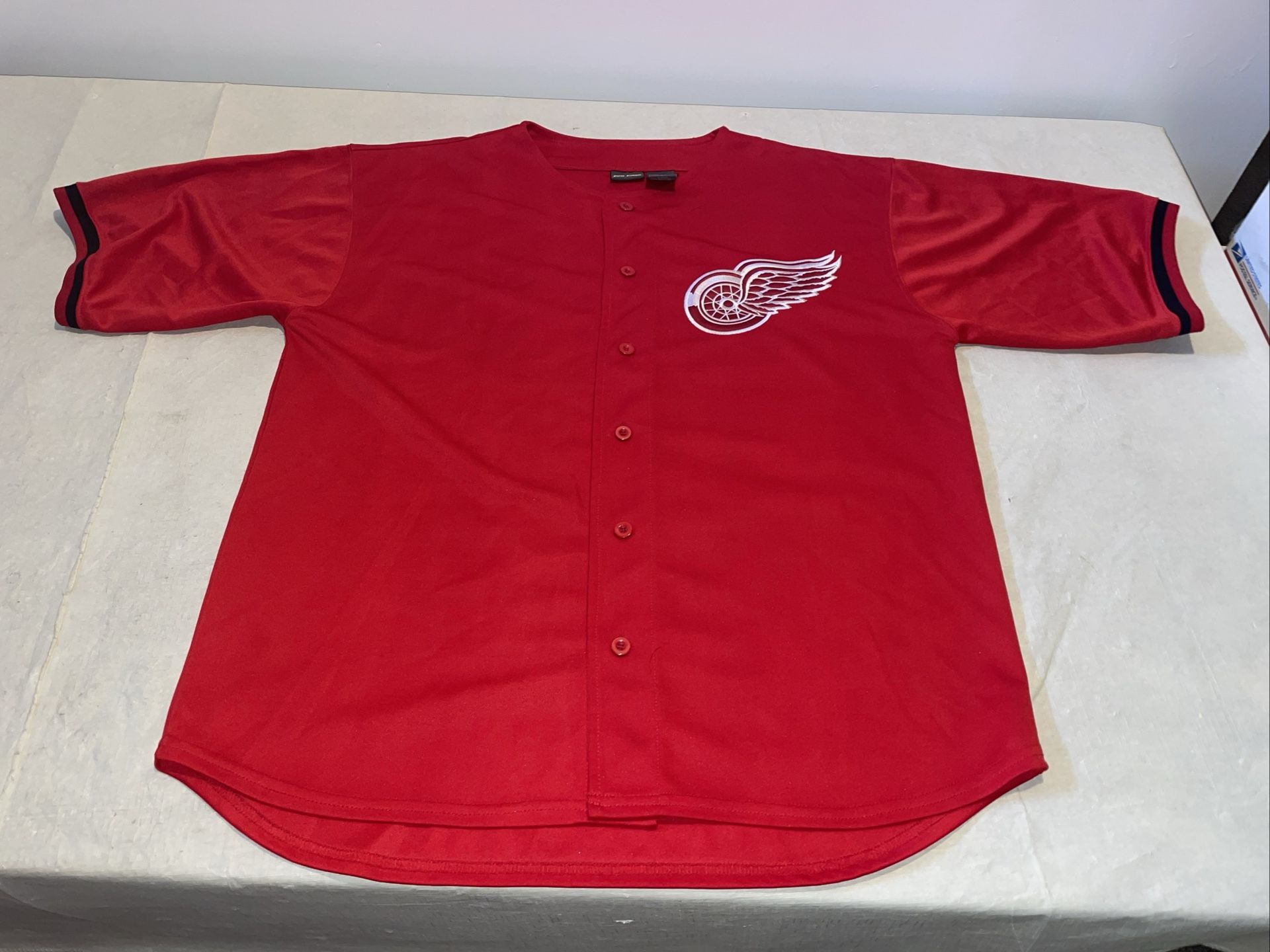 Detroit Red Wings Baseball Jersey Pro Edge Clean Mens Xl Vintage NHL Hockey Vtg