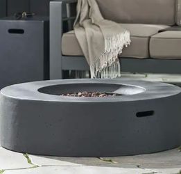 Aidan 39 in. x 11.5 in. Circular Outdoor Patio Gas Fire Pit Table with Tank Holder