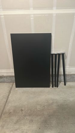 Table with chairs, Black suede