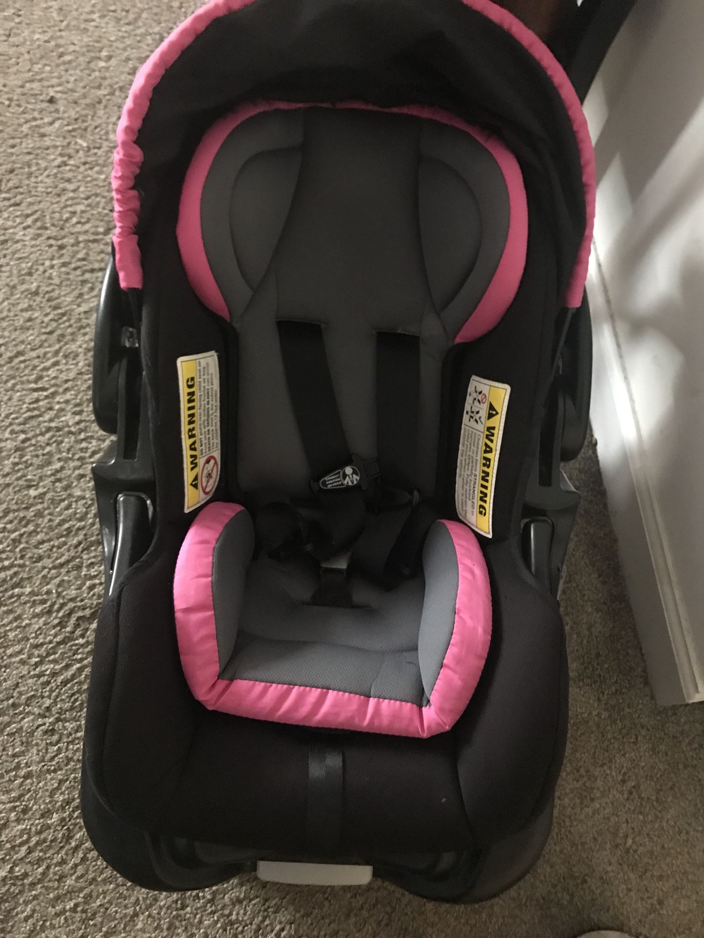 Pink baby car seat