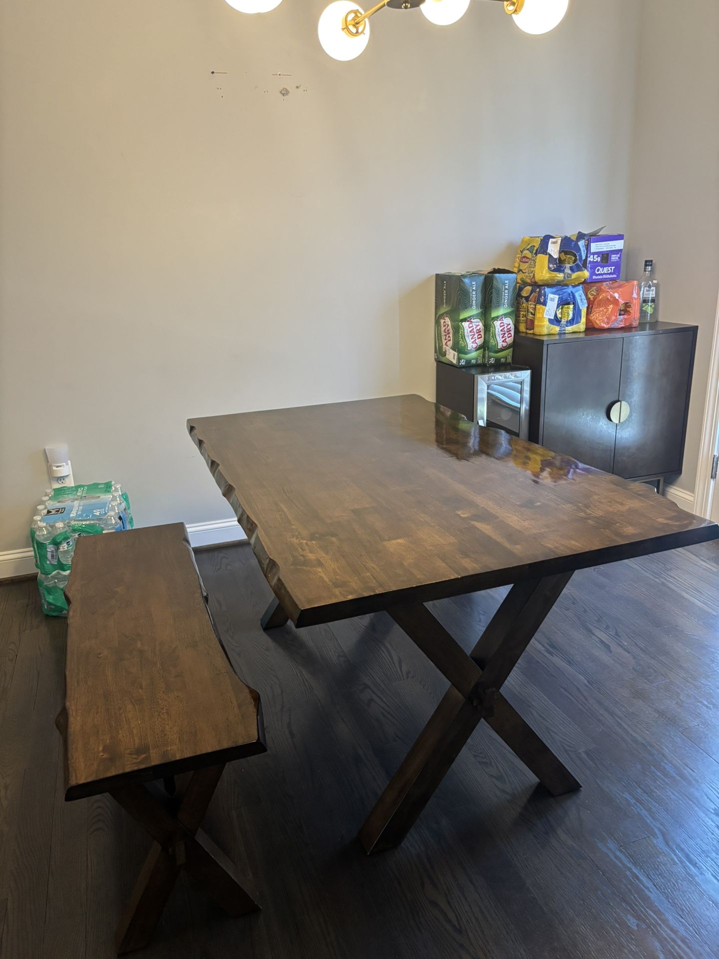 Solid Wood Dining Table & Bench