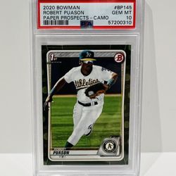 Robert Puason 2020 1st Bowman Paper Prospect Camo #BP145 PSA 10 GEM MINT