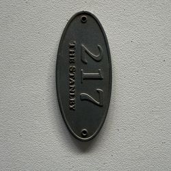 The Shining Hotel door label from Stanley hotel