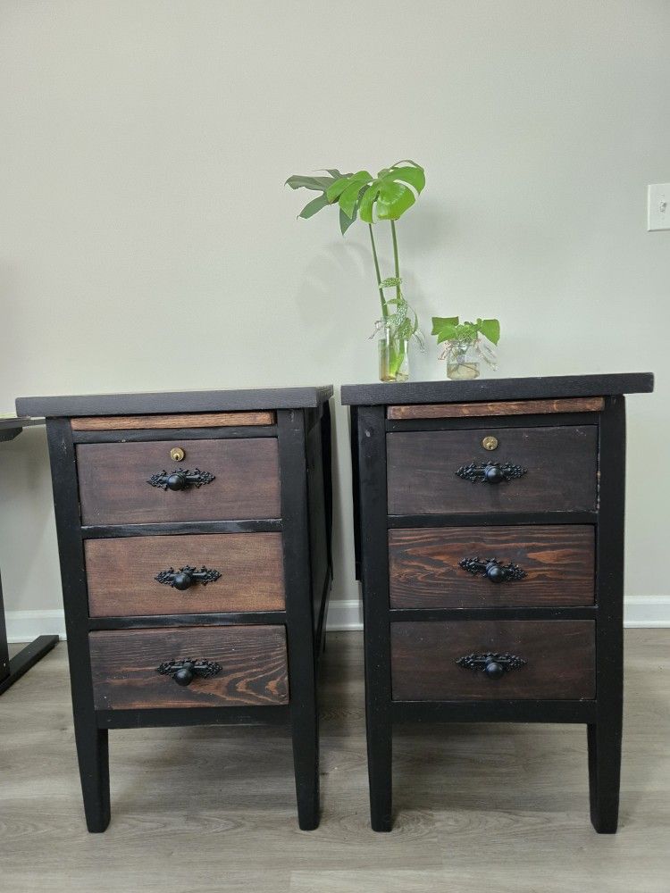 Solid Wood End Tables - Vintage/Rustic