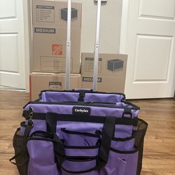 Cleaning caddy on wheels