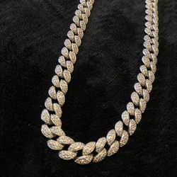 925 Diamond Cuban Link Chain 