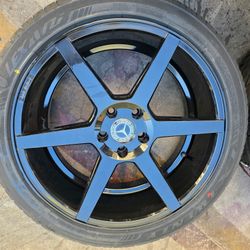19"staggerd Glossy Black Wheels With New Tires For MERCEDES BENZ E350